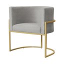Ver imagem 1 de Poltrona Decorativa Luana Base em Metal Linho Cores - DS Estofados - Bege