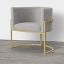 Ver imagem 4 de Poltrona Decorativa Luana Base em Metal Linho Cores - DS Estofados - Bege