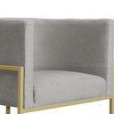 Ver imagem 3 de Poltrona Decorativa Luana Base em Metal Linho Cores - DS Estofados - Bege