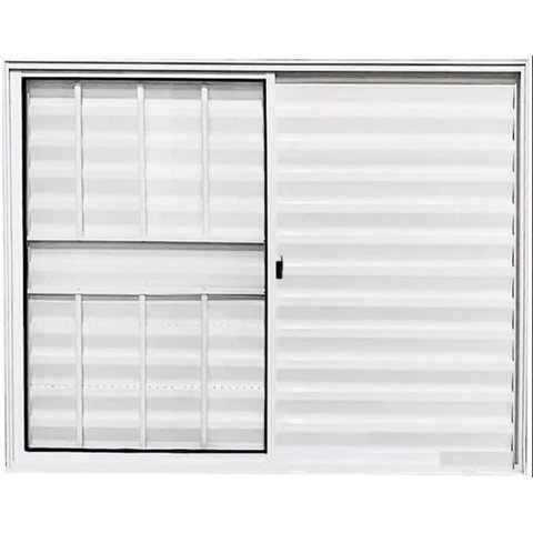 Janela de Aluminio Veneziana 3 Folhas com Grade Linha Leve:1,00 X 1,20/branco