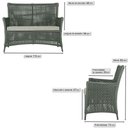 Ver imagem 2 de Jogo Sofá 4 Poltronas e Mesa Igapó Preta E3 Trama Original Verde