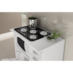 Balcão para Cooktop até 5 Bocas e Microondas Completa Móveis - 5
