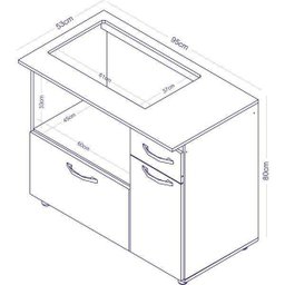 Balcão para Cooktop até 5 Bocas e Microondas Completa Móveis - 3