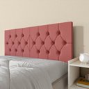 Ver imagem 2 de Cabeceira Casal Elisa Estofada Capitone Dobrável 140cm Fixação Parede Moderna Elegante:rosa