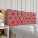 Ver imagem 1 de Cabeceira Casal Elisa Estofada Capitone Dobrável 140cm Fixação Parede Moderna Elegante:rosa