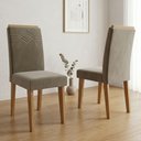 Ver imagem 6 de Kit 2 Cadeiras Estofadas 11058 Suede Nature Joli Molci