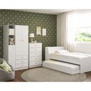 Ver imagem 1 de Quarto Solteiro Completo Guarda Roupa Cômoda Bicama 2 Colchões BB28BB120BB322COLCHOES2 3 Portas 5