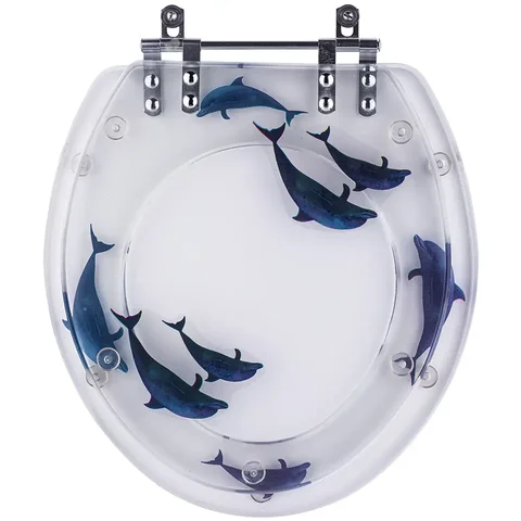 Tampa de Vaso Decorada Golfinhos para Bacia Deca