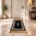 Ver imagem 2 de Tapete Persa Royal Marrom 50x100cm Fio Acetinado - Decoração para Quarto e Sala