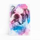 Ver imagem 1 de Quadro Cachorro Buldogue Inglês Canvas Aquarela 60x40cm