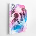 Ver imagem 2 de Quadro Cachorro Buldogue Inglês Canvas Aquarela 60x40cm