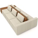 Ver imagem 2 de Sofá Ilha com Puff para Sala Living 365cm Amber M03 Linho Cru Couríssimo Whisky - Lyam Decor