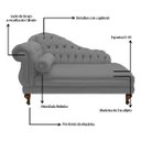 Ver imagem 3 de Recamier Divã Larissa 150cm Direito Suede:cinza/liso