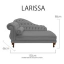 Ver imagem 4 de Recamier Divã Larissa 150cm Direito Suede:cinza/liso