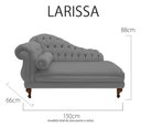 Ver imagem 4 de Recamier Divã Larissa 150cm Direito Suede:cinza/liso