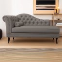 Ver imagem 1 de Recamier Divã Larissa 150cm Direito Suede:cinza/liso
