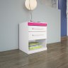 Mesa de Cabeceira Plus - Havana - Branco / Fucsia - 2