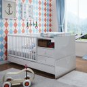 Ver imagem 1 de Berço Cama Multifuncional com 2 Mesa de Cabeceiras Completa Móveis