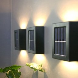 Arandela Solar Slim 2 Led 3000k Preto Ip65 Resistente À Chuva para Iluminação Externa Moderna - 2