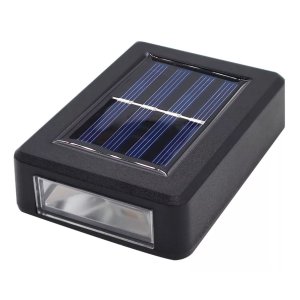 Arandela Solar Slim 2 Led 3000k Preto Ip65 Resistente À Chuva para Iluminação Externa Moderna