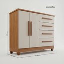 Ver imagem 3 de Cômoda 2 Portas 4 Gavetas com Sapateira Titan
