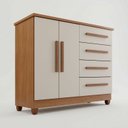 Ver imagem 2 de Cômoda 2 Portas 4 Gavetas com Sapateira Titan