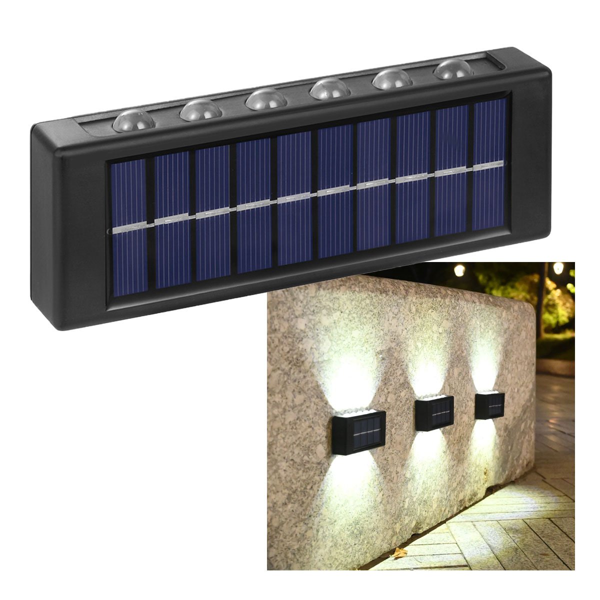Arandela Solar Spot Luminaria Parede Led Escada Garagem Decoraçao Varanda Jardim Quintal Iluminaçao  - 1