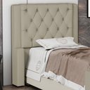 Ver imagem 2 de Cabeceira Atena para Cama Box Solteiro 90cm Capitonê com Frame Veludo Bege - Desk Design