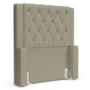 Ver imagem 1 de Cabeceira Atena para Cama Box Solteiro 90cm Capitonê com Frame Veludo Bege - Desk Design