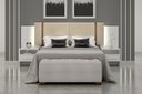 Ver imagem 1 de Cabeceira Cama Box Casal Monterrey com 2 Mesa de Cabeceira Nh Rei de Casa Neve