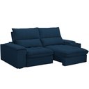 Ver imagem 5 de Sofá Retrátil Reclinável para Sala de Estar Living 210cm Nápoles F04 Veludo Azul - Lyam Decor