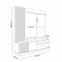Ver imagem 5 de Estante Painel para Tv 65 Pol Frisado 160cm Tales M07 Cinamomo Off White - Lyam Decor