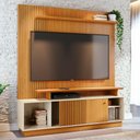 Ver imagem 2 de Estante Painel para Tv 65 Pol Frisado 160cm Tales M07 Cinamomo Off White - Lyam Decor