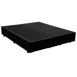Base Box Casal Bipartido Sintético Preto 40x138x188 - 1