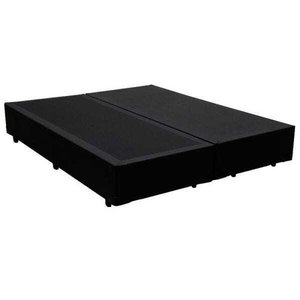 Base Box Casal Bipartido Sintético Preto 40x138x188