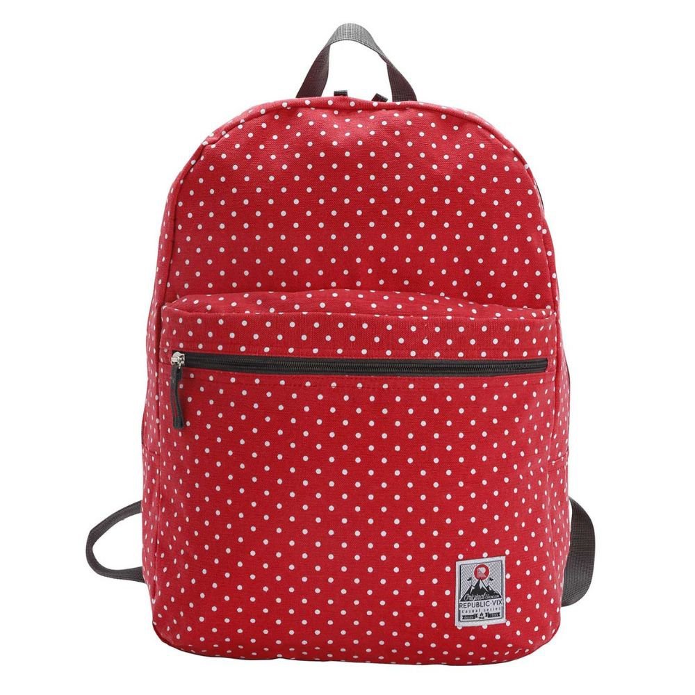 Mochila de Costas Casual Canvas Teen Bolinhas Republic Vix Vermelho Mochila de Costas Casual Canvas  - 4