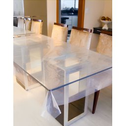 Toalha de Mesa Plástico Transparente Retangular 1,98 X 1,38 Metros - 1