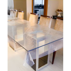 Toalha de Mesa Plástico Transparente Retangular 1,98 X 1,38 Metros