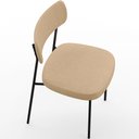 Ver imagem 3 de Cadeira Decorativa Estofada para Sala de Jantar Melina L02 Linho Bege Escuro - Lyam Decor