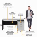 Ver imagem 3 de Escrivaninha Mesa Escritório 150cm 3 Gavetas Flex Multimóveis CR25316