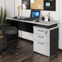 Ver imagem 1 de Escrivaninha Mesa Escritório 150cm 3 Gavetas Flex Multimóveis CR25316