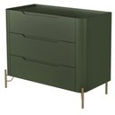 Ver imagem 4 de Cômoda para Quarto Closet Orgânica 3 Gavetas Pés Industrial Dourado Bliss I03 Musgo - Lyam Decor