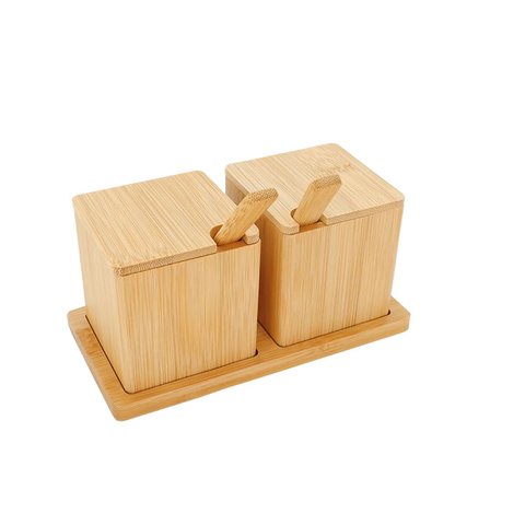Jogo Porta Condimentos Bambu 17 Cm Mimo Bm22383
