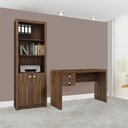 Ver imagem 4 de Escritório com Mesa e Estante Nogal - Fdecor