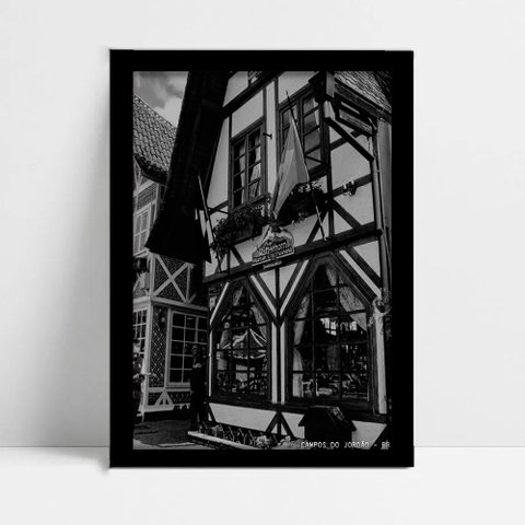 Quadro Decorativo Monumento Cidade Campos do Jordão em Moldura Caixa Tacolado Moldura Caixa Alta 4,5