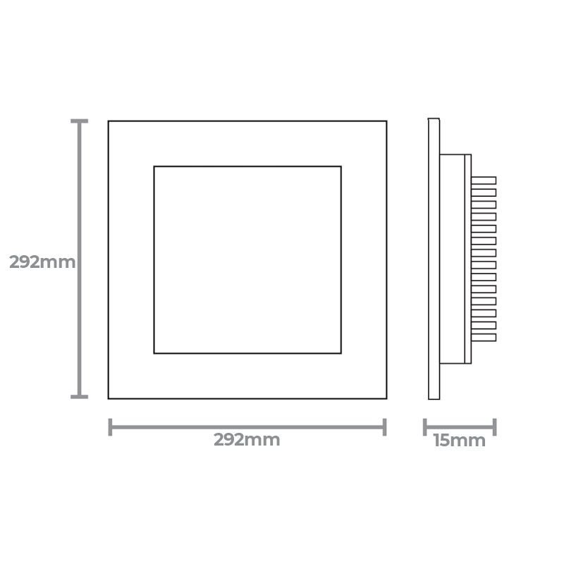 Painel de Led Taschibra Quadrado Lux de Embutir 24W Bivolt Preto 6500K Luz Branca - 2