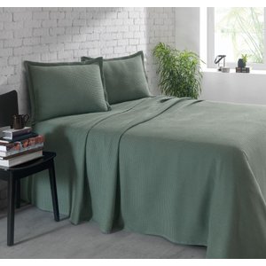 Kit Colcha Casal Piquet Liso Verde Dohler