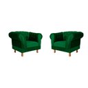 Ver imagem 1 de Kit 2 poltronas Chesterfield Capitonê Duque Suede Verde Bandeira Decoração, Recepção, Salas de Tv e