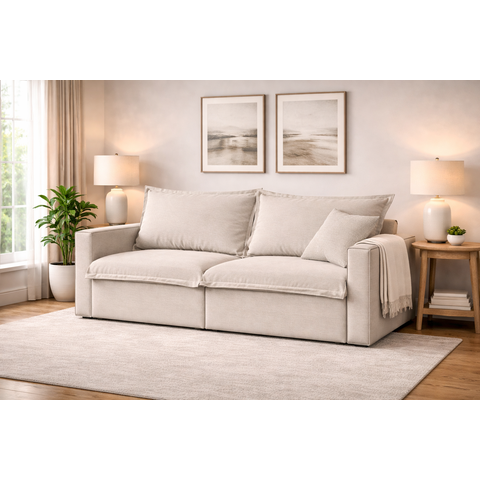 Sofá Cama Paris Retrátil e Reclinável em Linho Sofatec