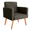Ver imagem 1 de Poltrona Decorativa Lyon Veludo Turkey Marrom 64cm para Sala Quarto e Recepção